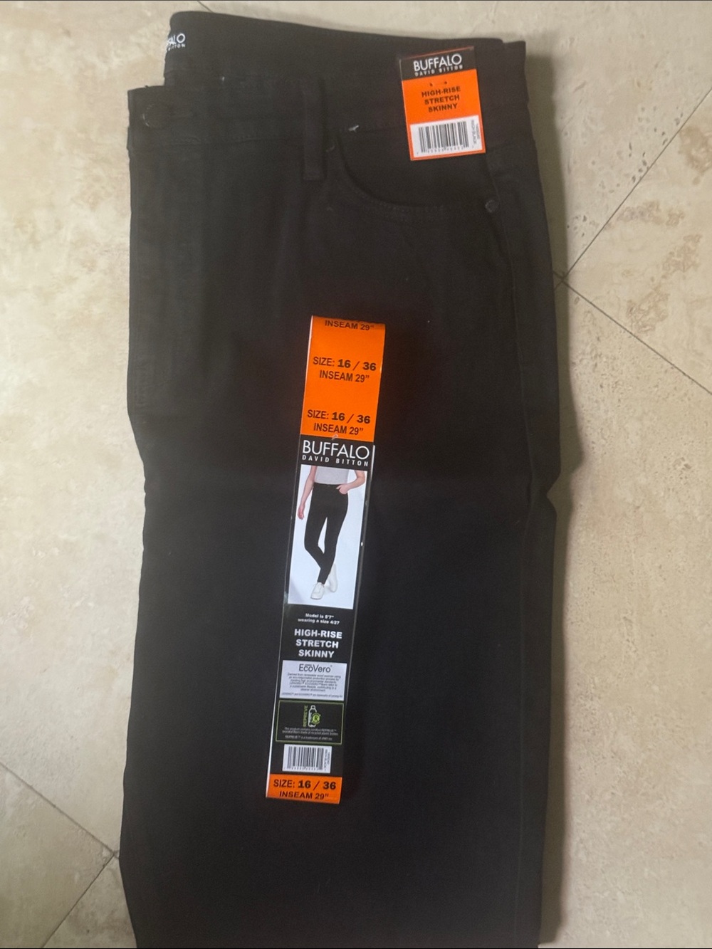 Buffalo David Bitton Black High-Rise Stretch Skinny Jeans- New with tags